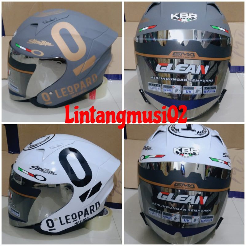 Helm kbr kairo'z leopard visor flat