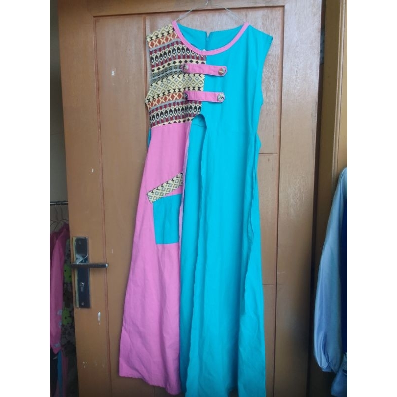 PREELOVED long outer remaja bhn katun mix tenun ld 86 PB 110