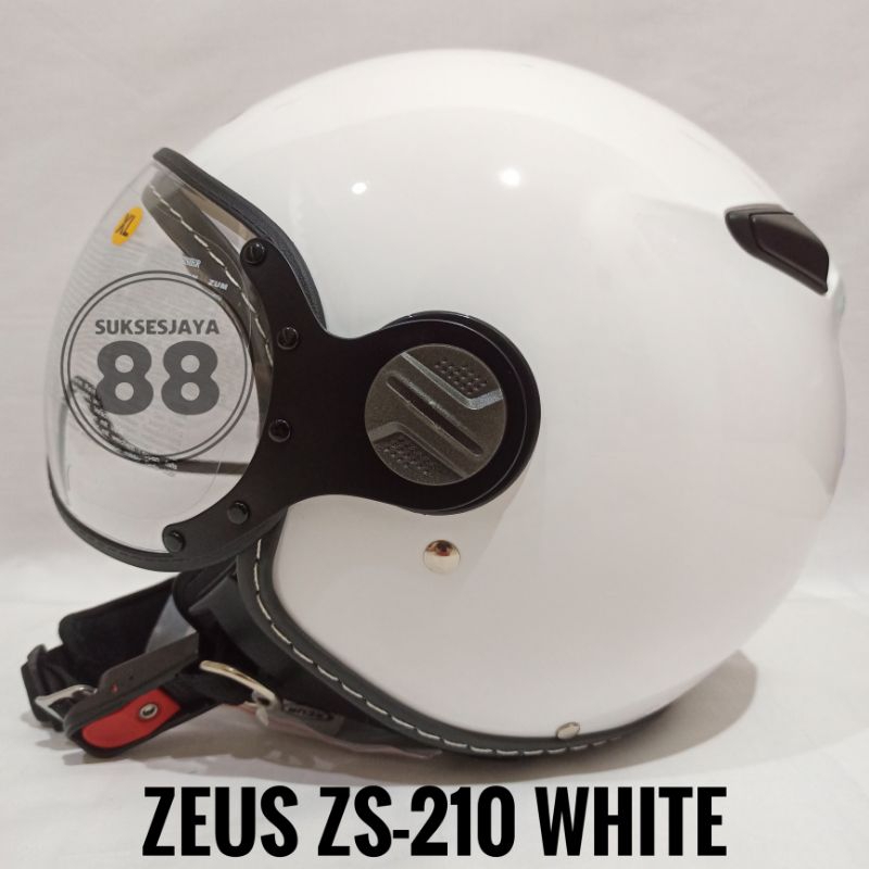 Zeus ZS-210 White Helm Retro Classic Half Face ZS210 ZS210K ZS-210K