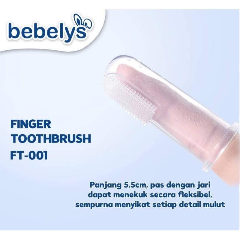 Bebelys Baby Silicone Finger Toothbrush With Case - Silikon Sikat Gigi Lidah Anak Bayi + Box - Silicone Tooth Brush Dengan Kotak Simpat