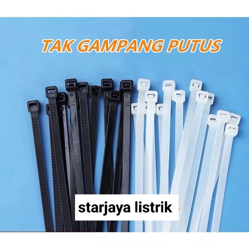 kabel merk FRT tis hitam dan putih dengan ukuran 100mm/150mm/200mm/250mm/300mm