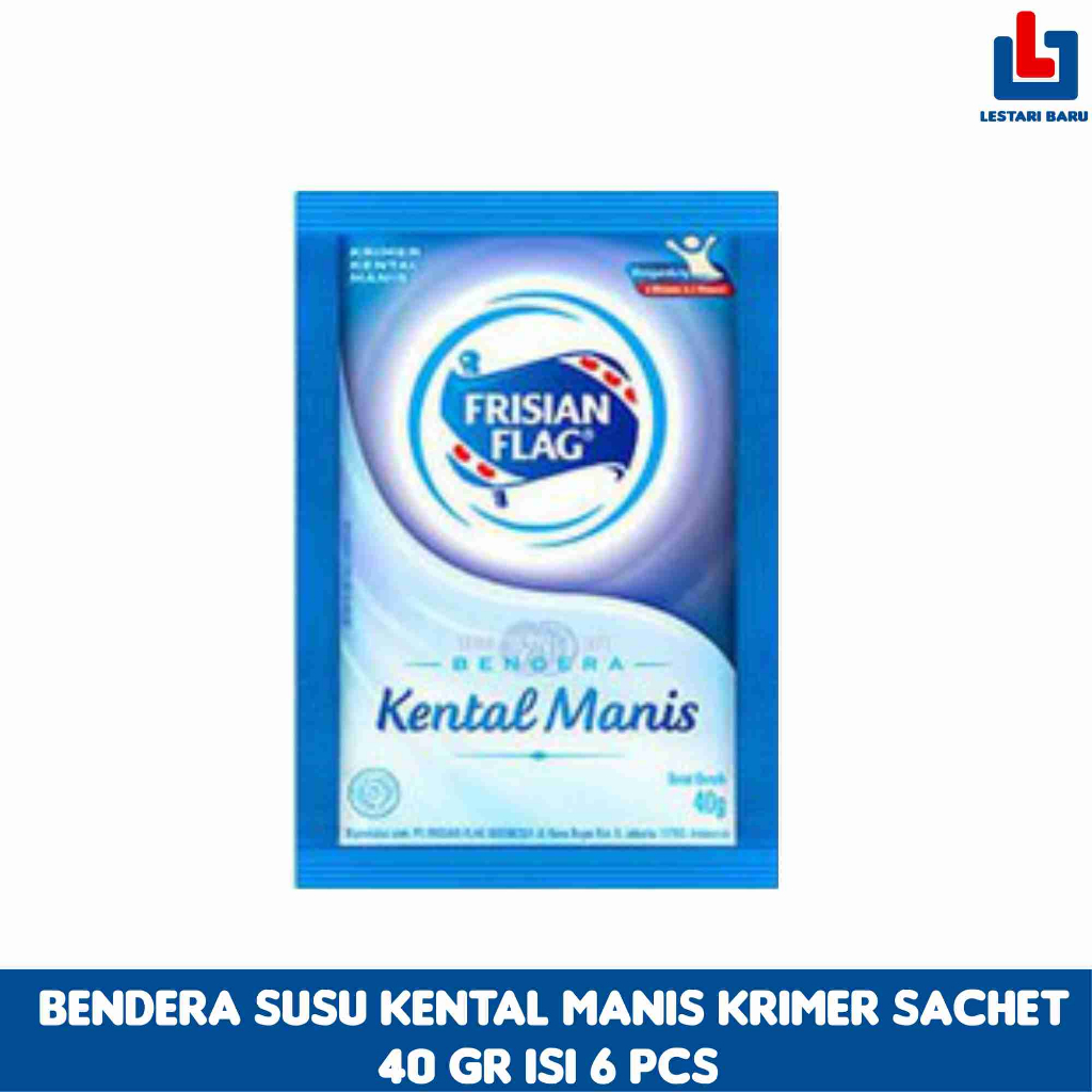 

Bendera Susu Kental Manis Krimer Sachet 40 gr Isi 6 Pcs Susu Frisian Flag