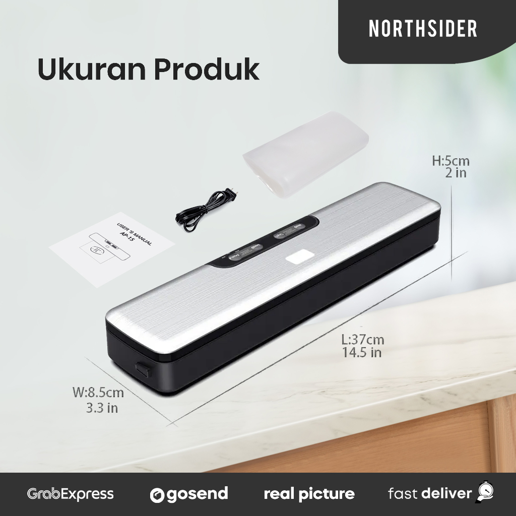 VACUUM SEALER PORTABLE MESIN VAKUM MAKANAN ELEKTRIK AUTOMATIC AP-15