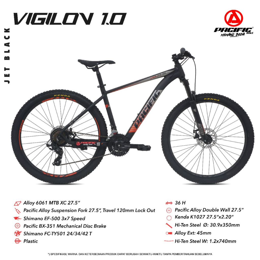 SEPEDA GUNUNG MTB PACIFIC VIGILON 1.0 27.5 INCH