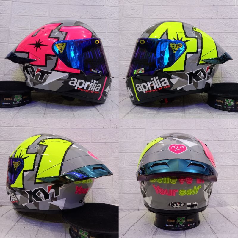 HELM KYT TT COURSE ESPARGARO 2019 RIPAINT PAKET GANTENG