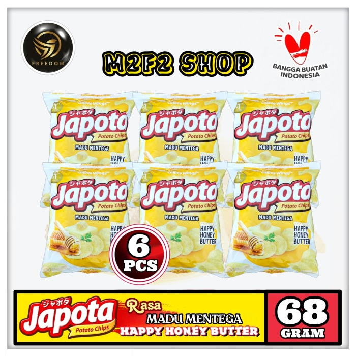 

Keripik Kentang Japota Potato Chips Happy Honey Butter | Madu Mentega - 68 gr (Kemasan 6 Pcs)