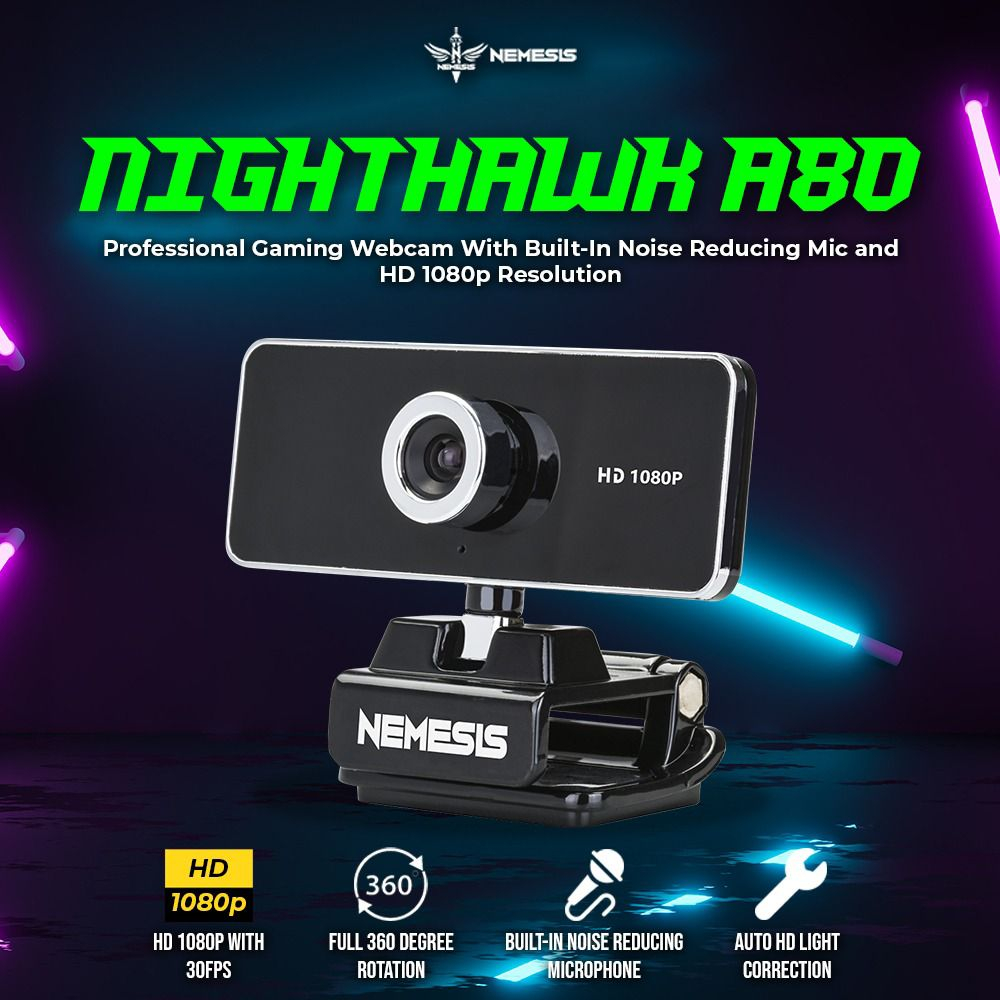 NYK Webcam A80 Night Hawk Manual Focus 1080P