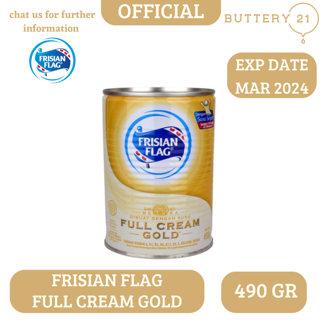 

FRISIAN FLAG FULL CREAM GOLD 490 GR / SUSU KENTAL MANIS GOLD