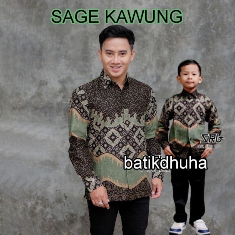 KEMEJA BATIK COUPLE SAGE AYAH ANAK SAGE