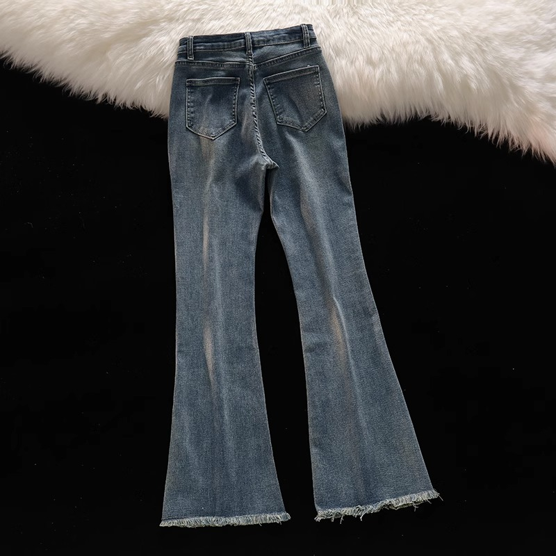 Rawis Cutbray Jeans Highwaist Seksi Celana Jins Wanita Korea Kekinian