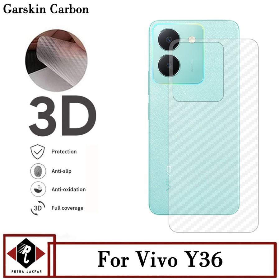 SKIN KARBON VIVO Y16 Y36 Y36 5G Y35 V25 V25 PRO V23 5G Y01 T1 5G Y33T  Y15S Y12S Y12S 2021 V20 V20 SE Y20 ANTI GORES BELAKANG SKIN CARBON TRANSPARAN GARSKIN KARBON ANTI JAMUR PELINDUNG BELAKANG ANTI JAMURAN