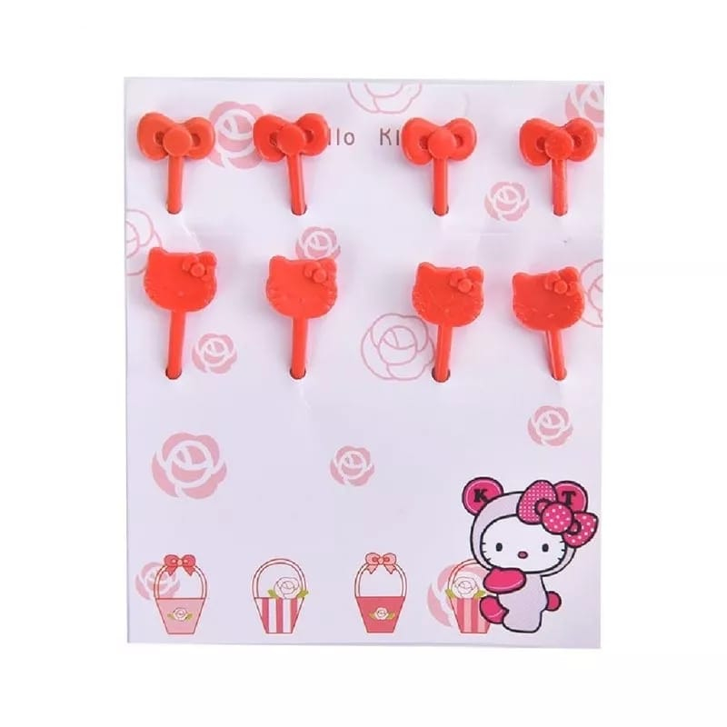 Food Pick FoodPick Food Picks Tusukan Bento Garpu Buah Hello Kitty Red n’ Pink