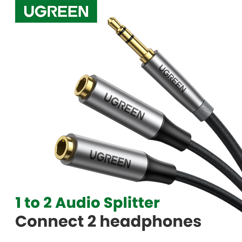 UGREEN Headphone Splitter 3.5Mm Aux Male To Female Earphone Dual Aux