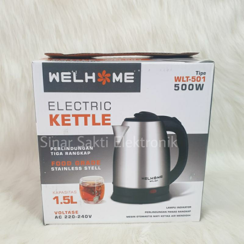 Kettle Electric Welhome 1.5L Teko Listrik / Pemanas Air Promo