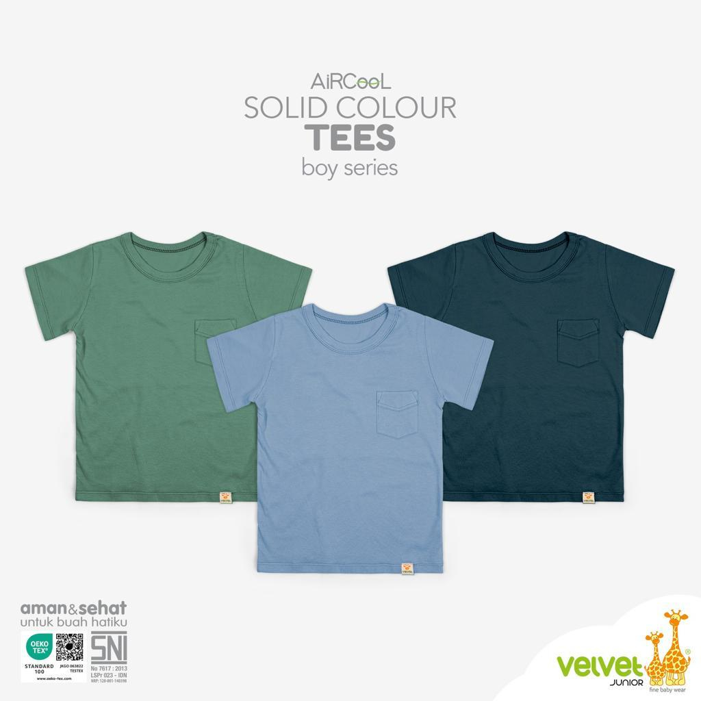 Velvet Junior Aircool Pocket Tee Anak Boy &amp; Girl/Velvet Pocket Tee 2-5 Tahun / Kaos Anak