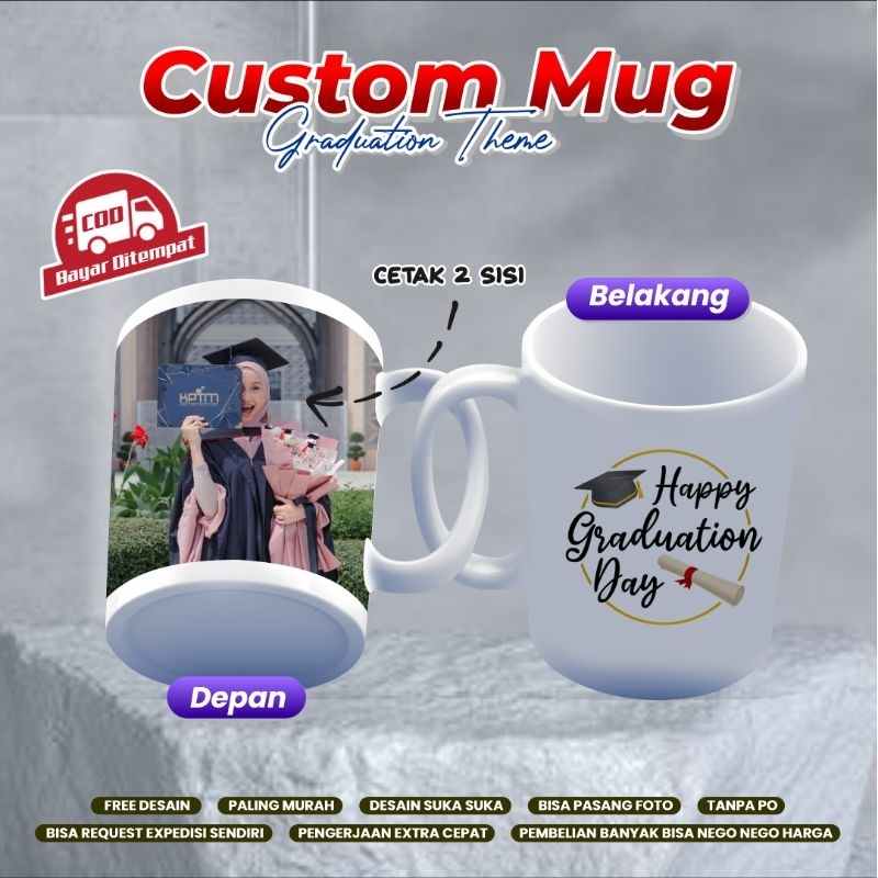 Mug custom/mug custom graduation/kado wisuda/hadiah wisuda/souvenir