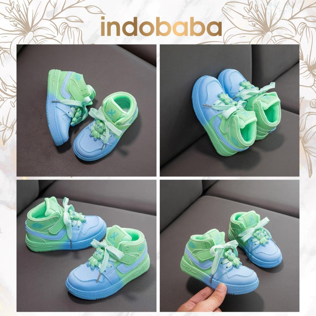 indobaba Sepatu Anak Perempuan Sneakers Anak Import Sport Fashion 1-5 Tahun S143