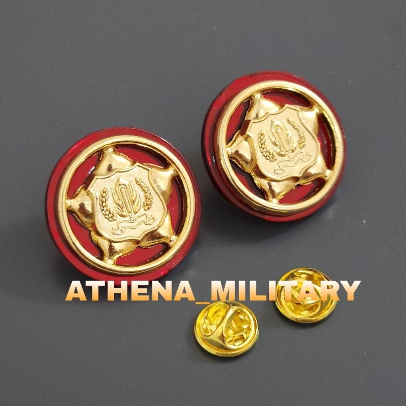 MONOGRAM SATPAM WARNA GOLD DASAR ACRYLIC - PIN KERAH SATPAM GOLD