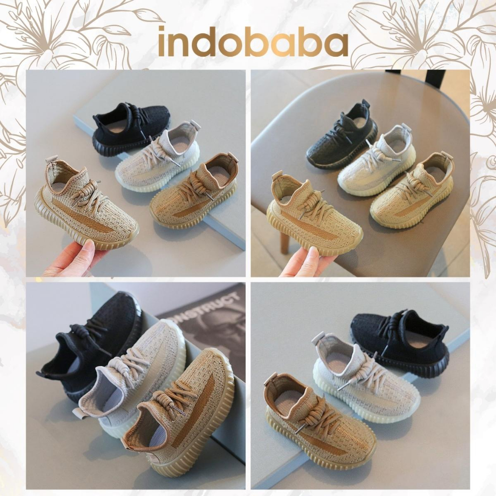 indobaba Sepatu Anak Perempuan Sneakers Anak Import Sport Canvas  1-5 Tahun S147