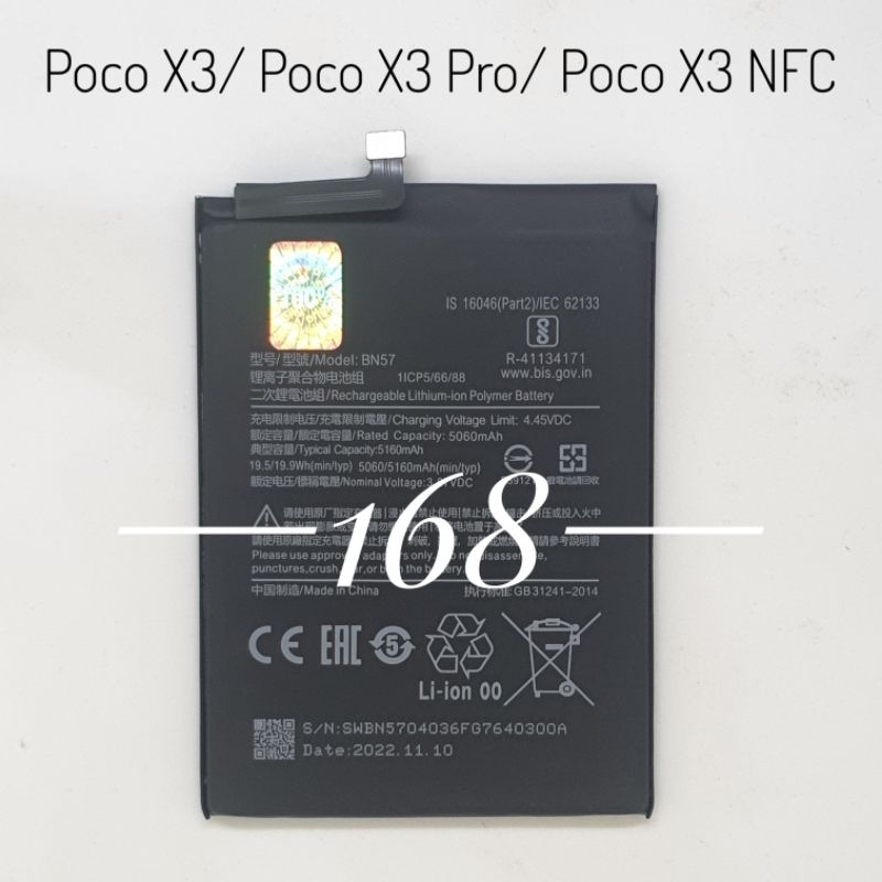 Baterai Batre Batrai Xiaomi BN57 BN 57 Poco X3 / Poco X3 NFC / Poco X3 Pro Original Battery Batere