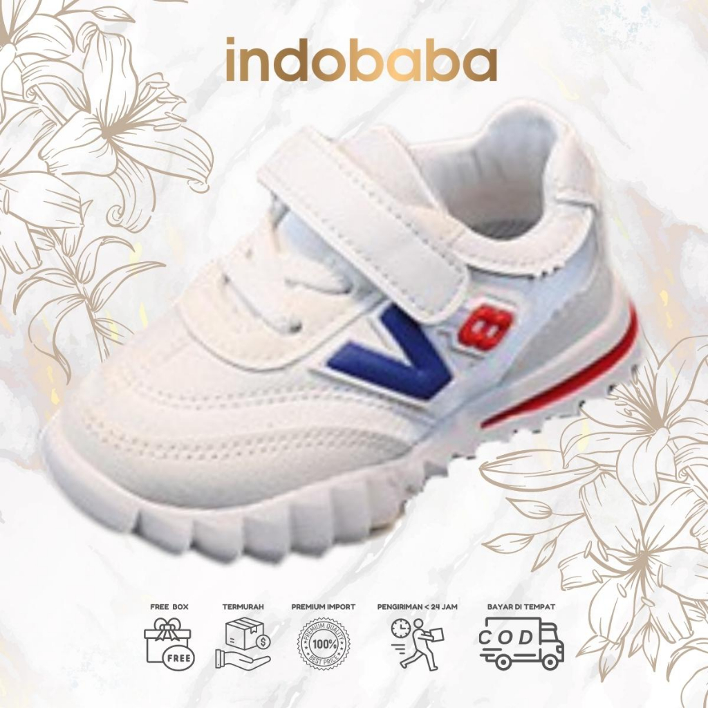 indobaba Sepatu Anak Perempuan Sneakers Anak Import Fashion Casual 1-5 Tahun S160