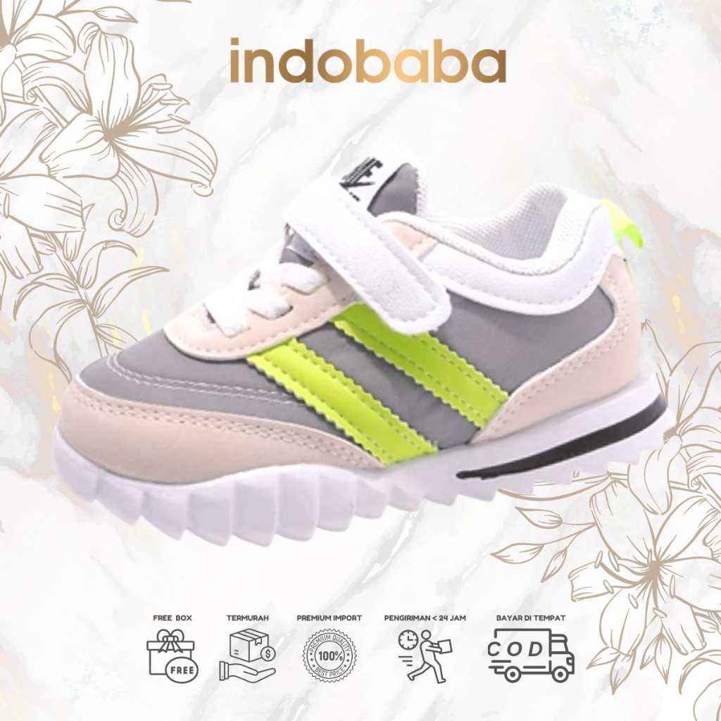 indobaba Sepatu Anak Perempuan Sneakers Anak Import Fashion 1-3 Tahun S164