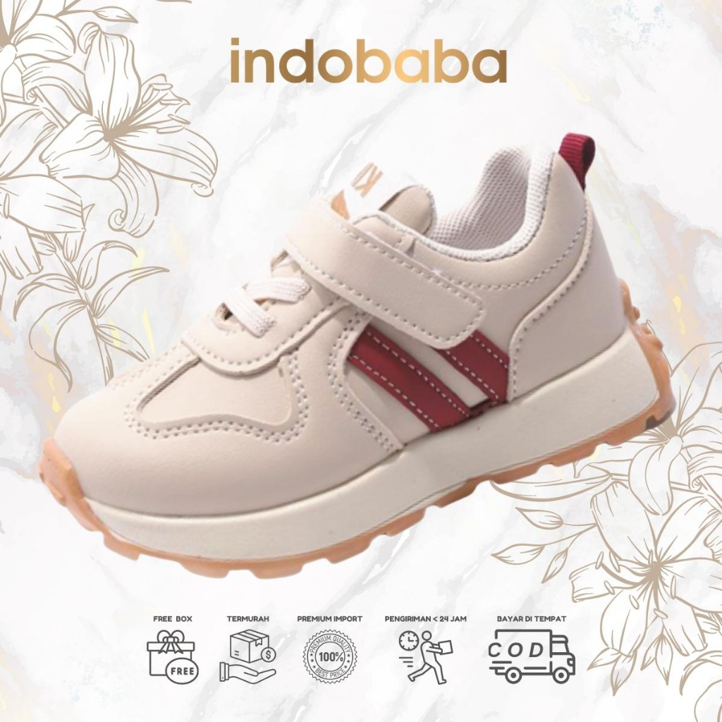 indobaba Sepatu Anak Perempuan Sneakers Anak Import Fashion Usia 1-5 Tahun S163