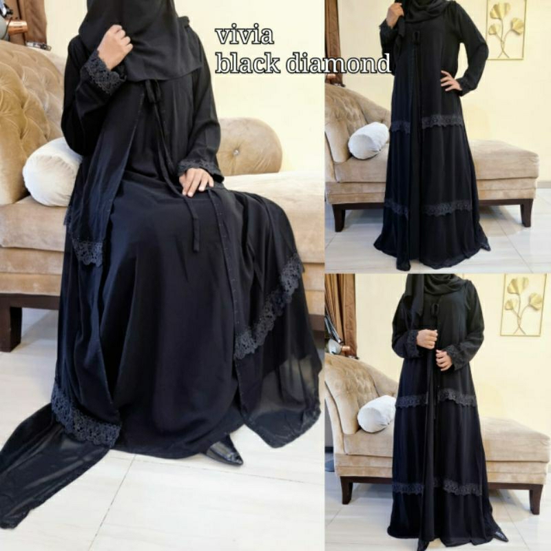Abaya arab gamis hitam dubai premium terbaru abaya turkey mewah