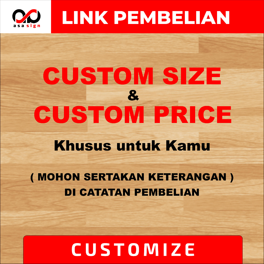 

LINK PEMBELIAN UNTUK PEMESANAN CUSTOMIZE