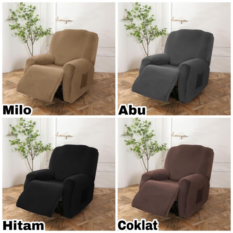 Sarung Sofa Reclining Bahan Beludru Halus Cover Sofa Recliner Elastis Import