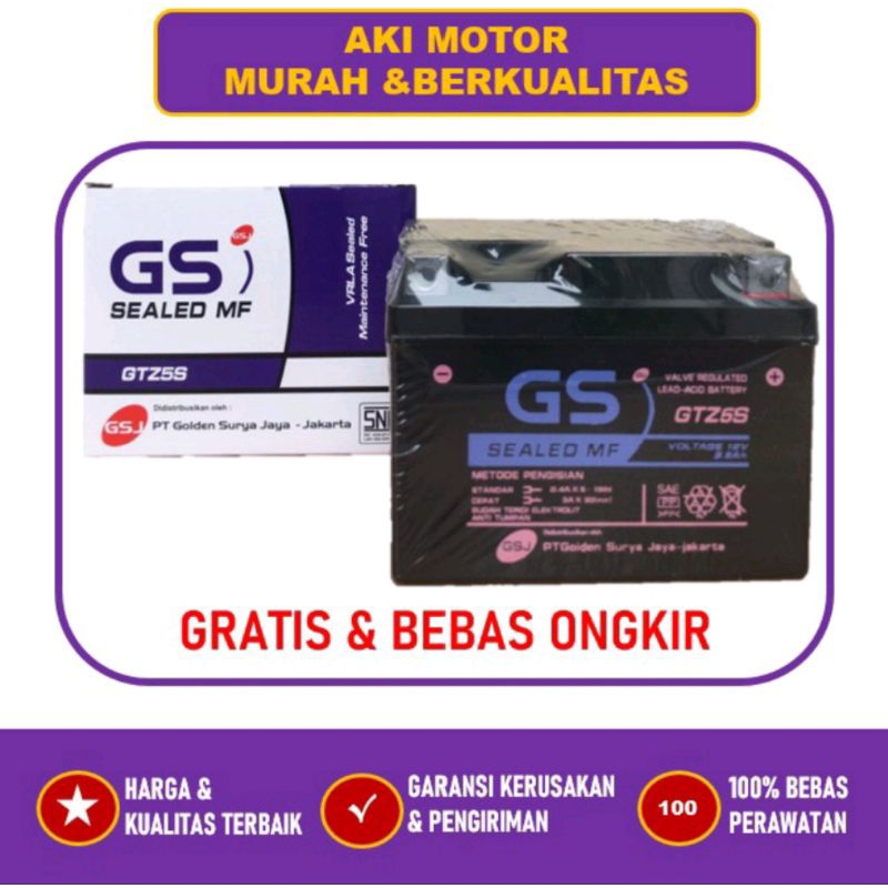 Aki Accu Kering GS Motor Honda beat Scoopy Vario 110 Yamaha