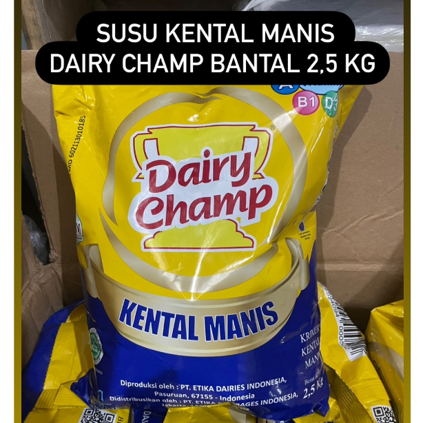 

DAIRY CHAMP Susu Kental Manis 2,5kg / Kental Manis Bantal / Krimer Kental Manis harga grosir