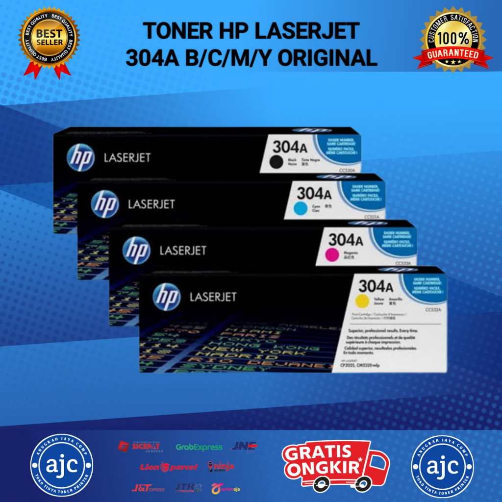 PAKET TONER HP 304A BLACK &amp; COLOUR ORIGINAL