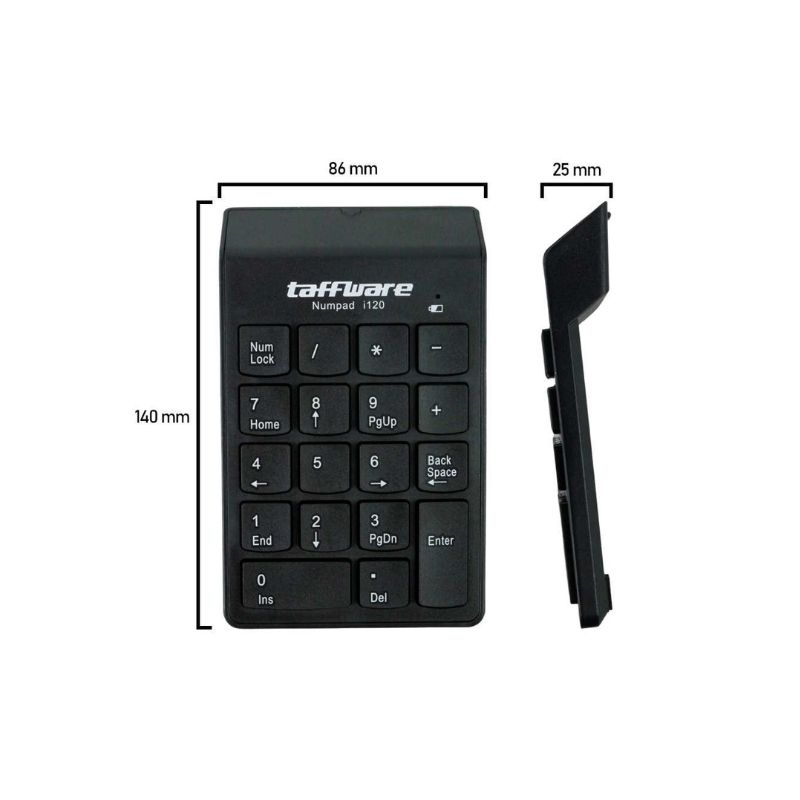 Keypad Angka Numeric Wireless 2.4 GHz USB Dongle 10 Meter Plug and Play Komputer &amp; Laptop