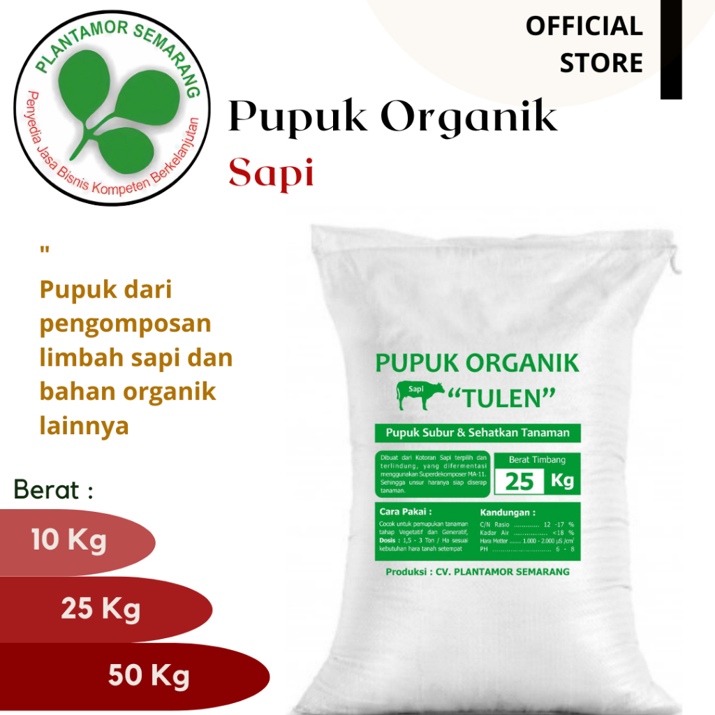 Pupuk Organik Sapi 10 Kg, 25 Kg, dan 50 Kg / Pupuk Kompos / Pupuk Kandang / Kohe Sapi