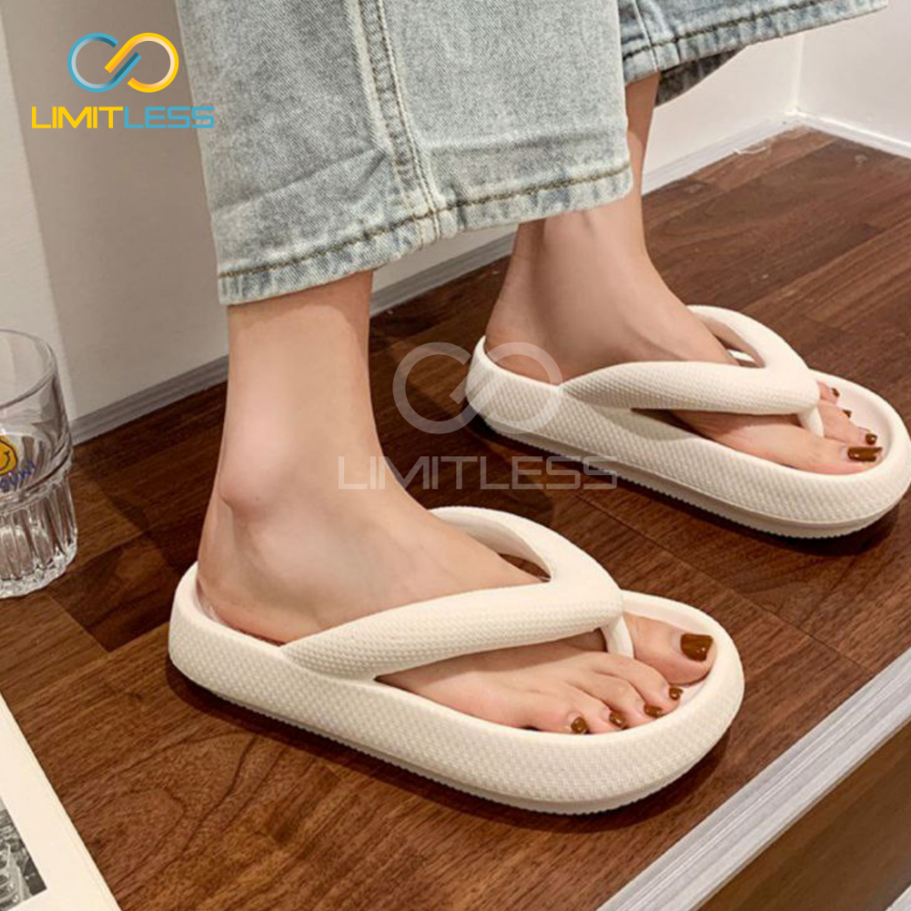 Sandal Jepit Wanita Tebal Tinggi 4cm Sendal Japit Perempuan Kekinian Ringan Empuk Terbaru Sandal Japit Cewek Jelly Terbaru