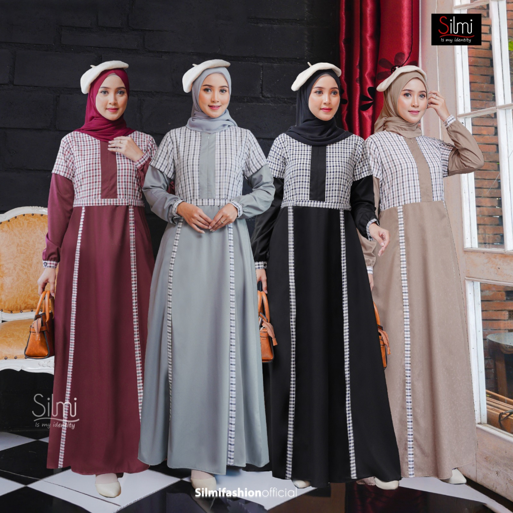GAMIS KATUN TOYOBO WANITA LOLY DRESS ORIGINAL BY SILMI FASHION DRESS BAJU BUSANA MUSLIM BUSUI BAHAN 