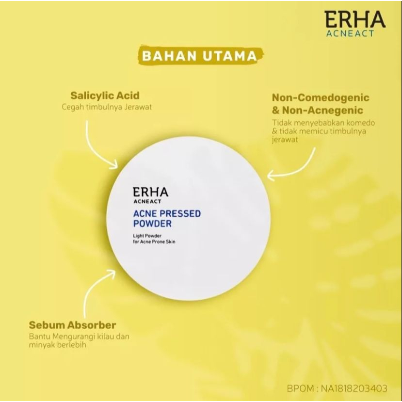 ERHA ACNEACT ACNE100 PRESSED POWDER 13GR - BEDAK PADAT JERAWAT