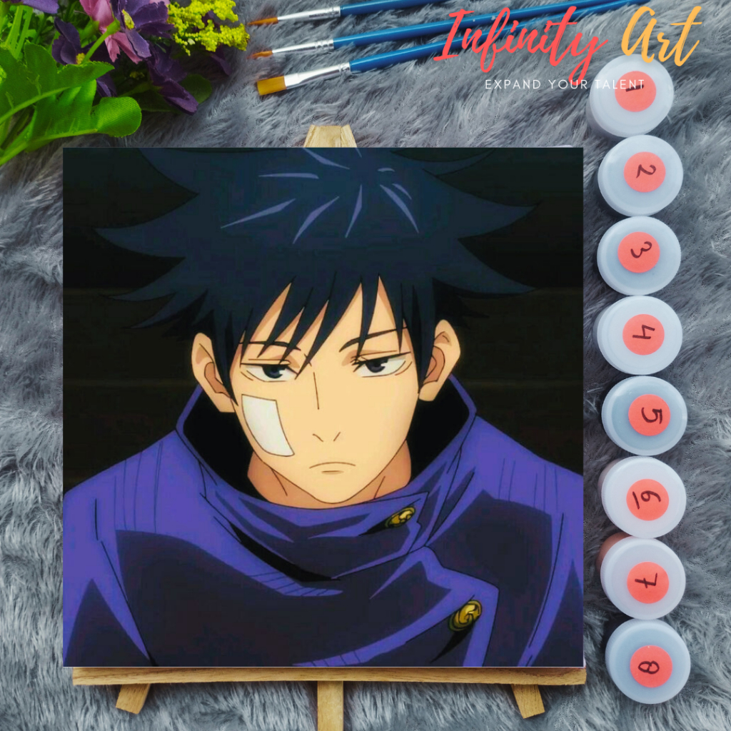 

Paint by Number [ Jujutsu Kaisen ] Fushiguro Megumi Paint By Number Anime 20x20 cm Paint by Number Kit DIY canvas painting Kit mewarnai lukisan with wooden frame numbers kanvas painting kit with frame siap lukis oil painting paint by number customs buku