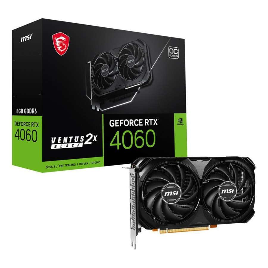 VGA MSI GeForce RTX 4060 VENTUS 2X BLACK 8G OC - 8GB GDDR6