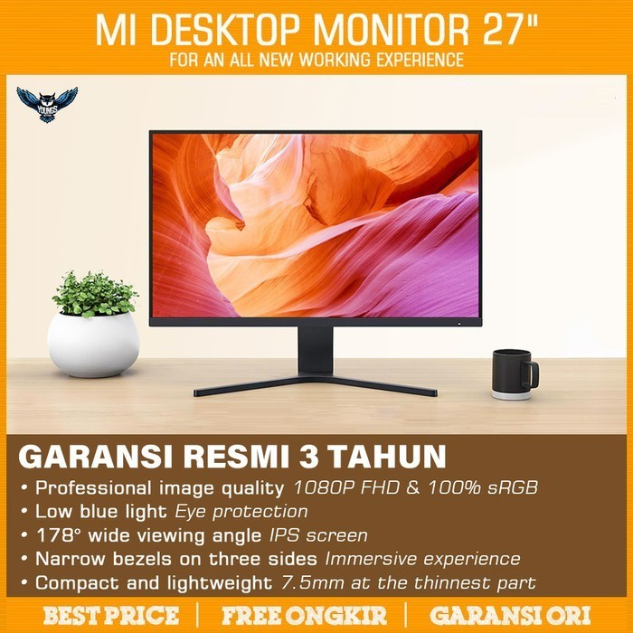 LED Mi Desktop Monitor 27&quot; - Resmi IPS Frameless 75Hz (Xiaomi 27 inch)