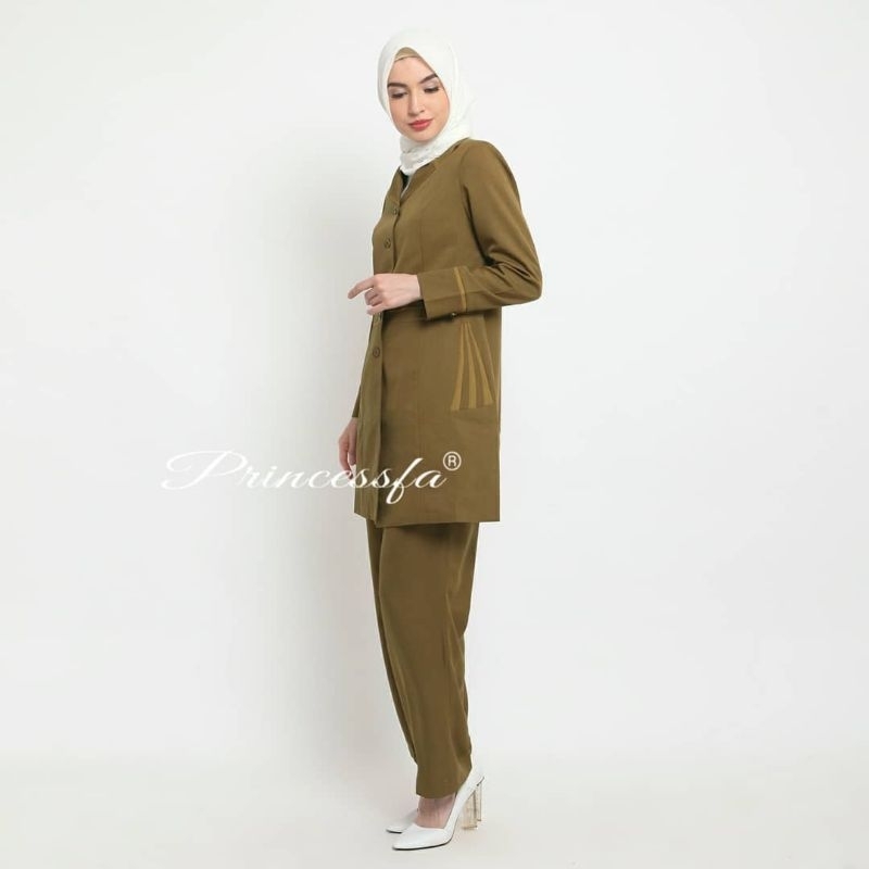 Seragam Princessfa / Seragam Pemda PNS Tunik Celana / Seragam Guru Set Celana / Pemda Tunik Terbaru / Baju PNS Tunik Stelan Celana