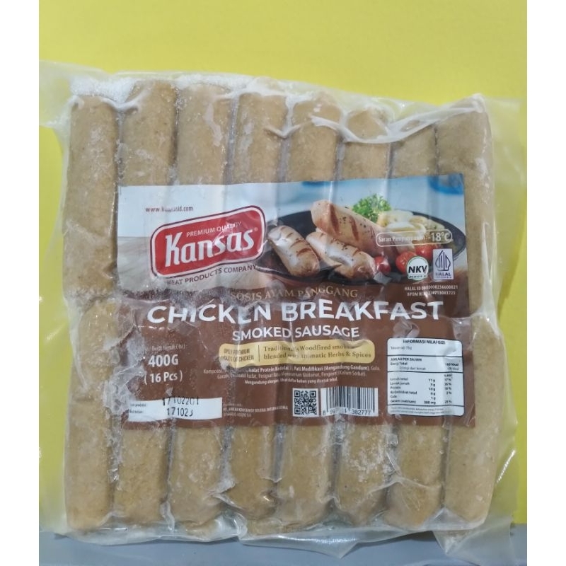 Kansas Chicken Breakfast Smoked RETAIL PACK | SOSIS AYAM SMOKED isi 16 biji