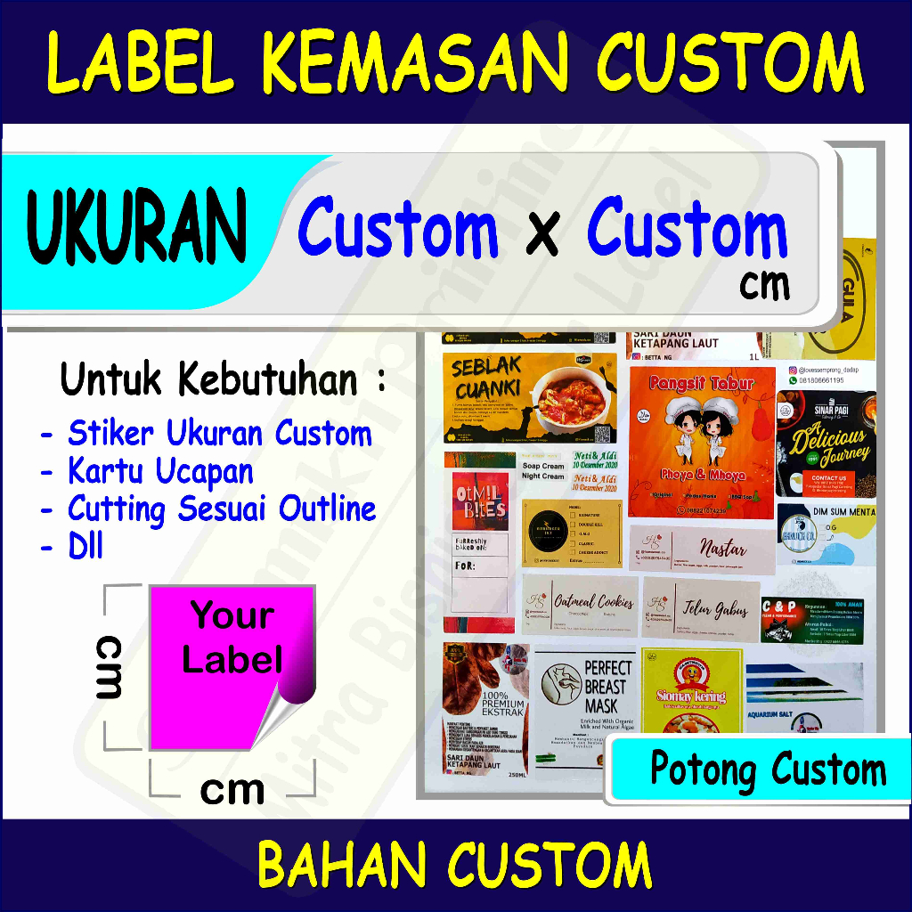 

Cetak Label kertas , Ukuran Custom cm, Bahan Custom, print label