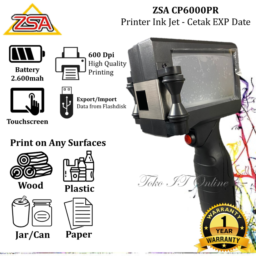 ZSA 6000PR Printer Expire Date, Tanggal Kadaluwarsa, Touch Screen+Plat