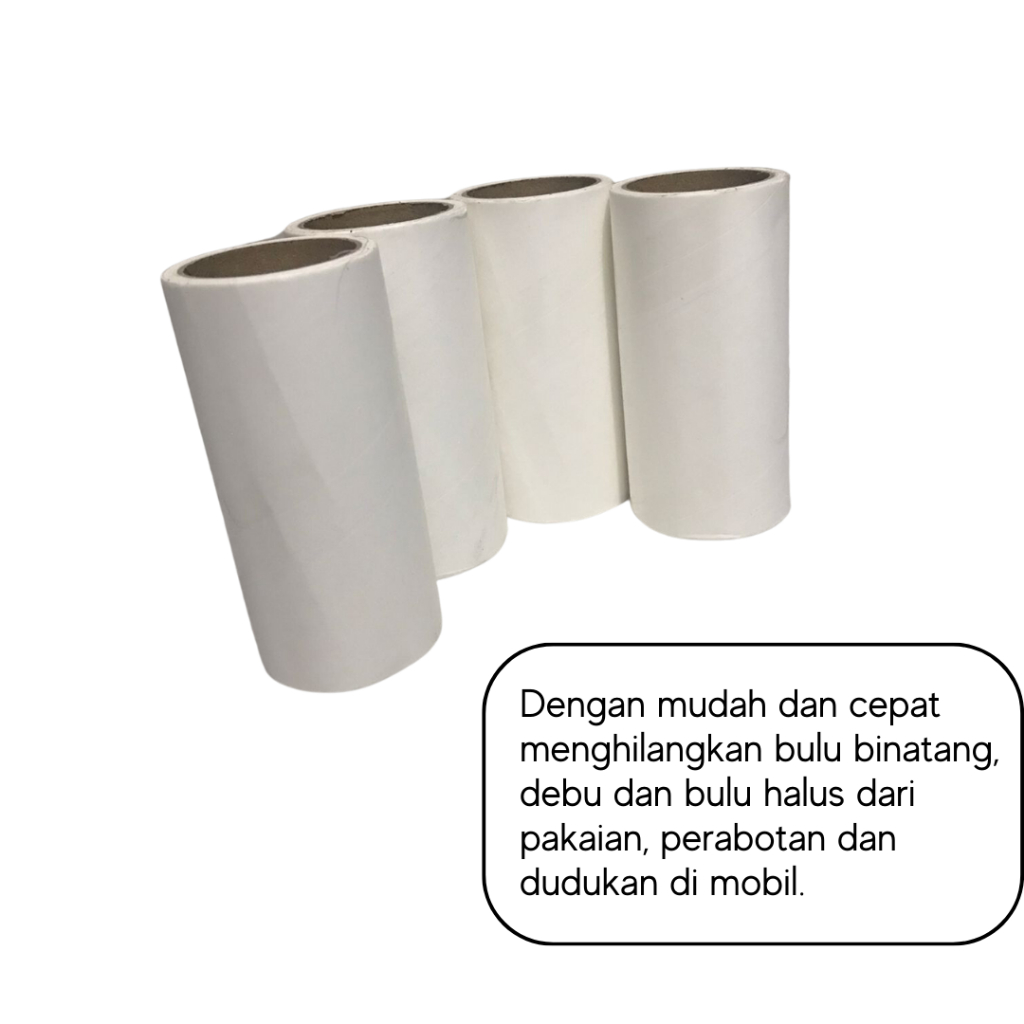 Refill Lint Roller Isi 4 pcs Pembersih Bulu Kotoran Debu Halus Dari Pakaian Perabotan Rumah Tangga