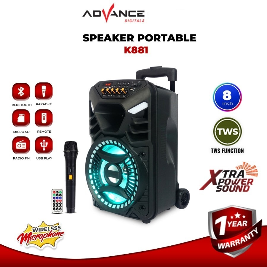 Advance Speaker Meeting Portable 8 Inch Bluetooth K 881 N