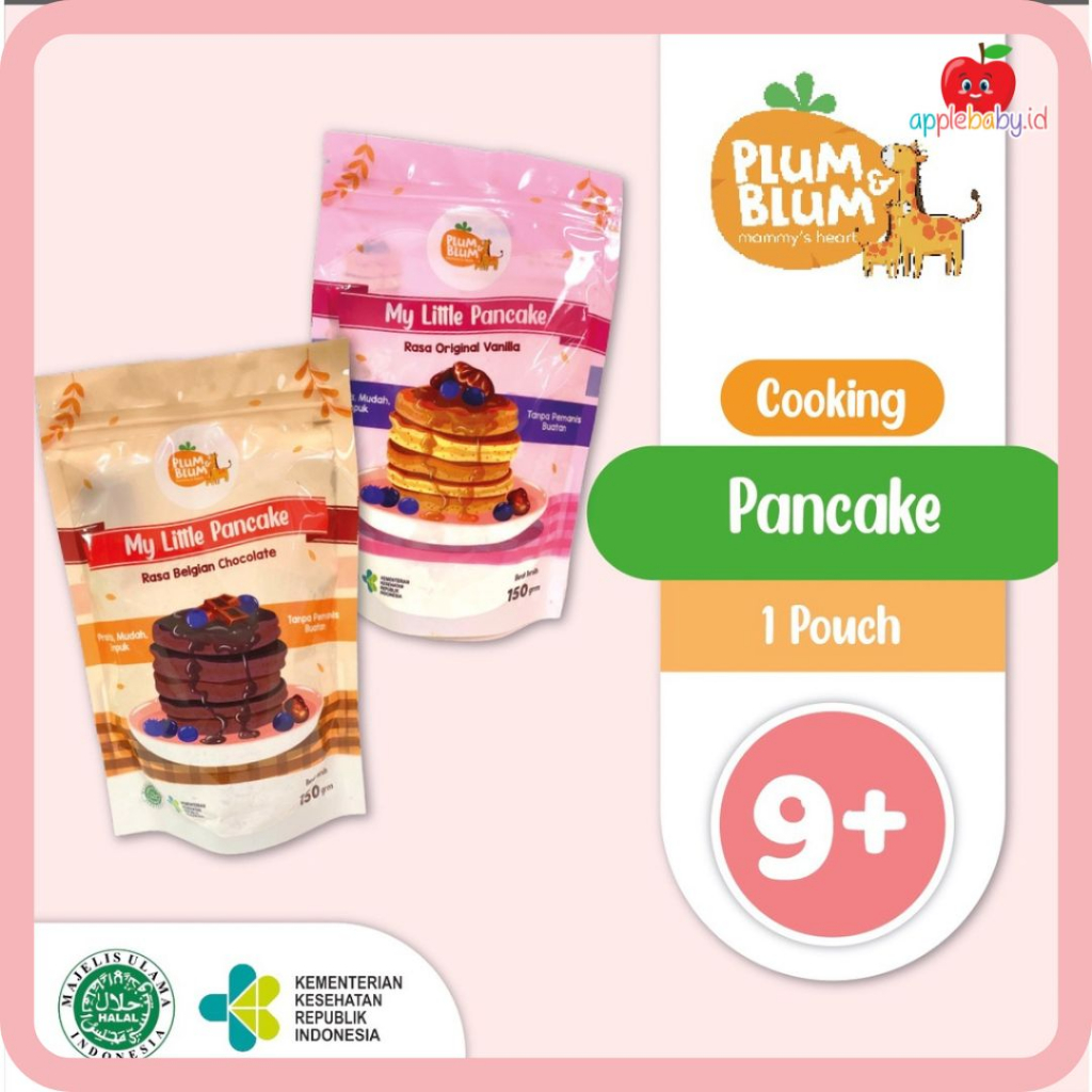

Plum And Blum Tepung Pancake Vanilla Belgian Chocolate Snack Mpasi - 1 Pouch Pancake Instan Tepung Pancake Vanila Tepung Pancake Coklat