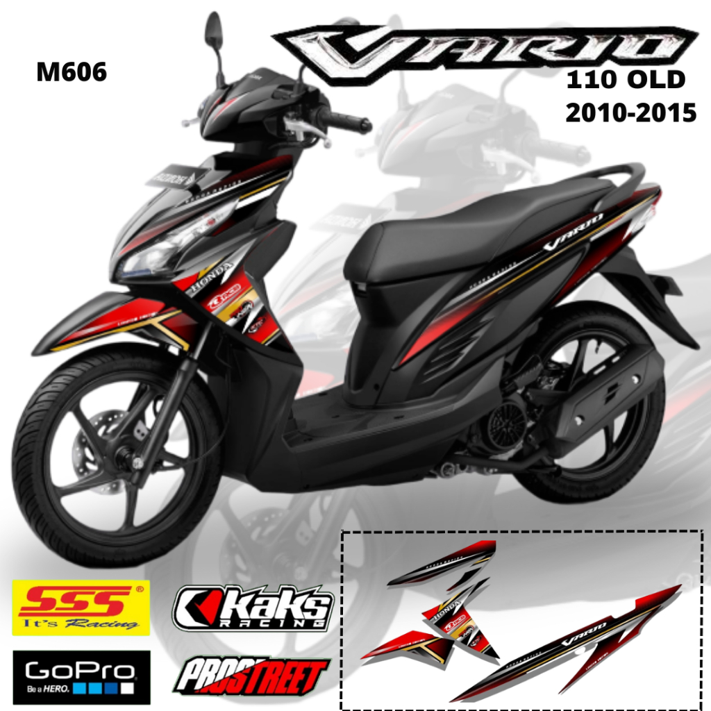 Lis Stiker Striping Honda Vario FI 110 M606 Tahun 2010 2011 2012 2013 2014 List Sticker Aksesoris Va