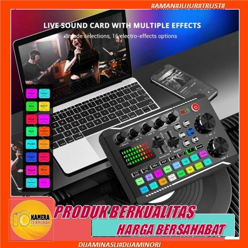 Sound Card Microphone Sound Audio Interface Mixer Sound Card Mixing Console Amplifier for Phone PC-L